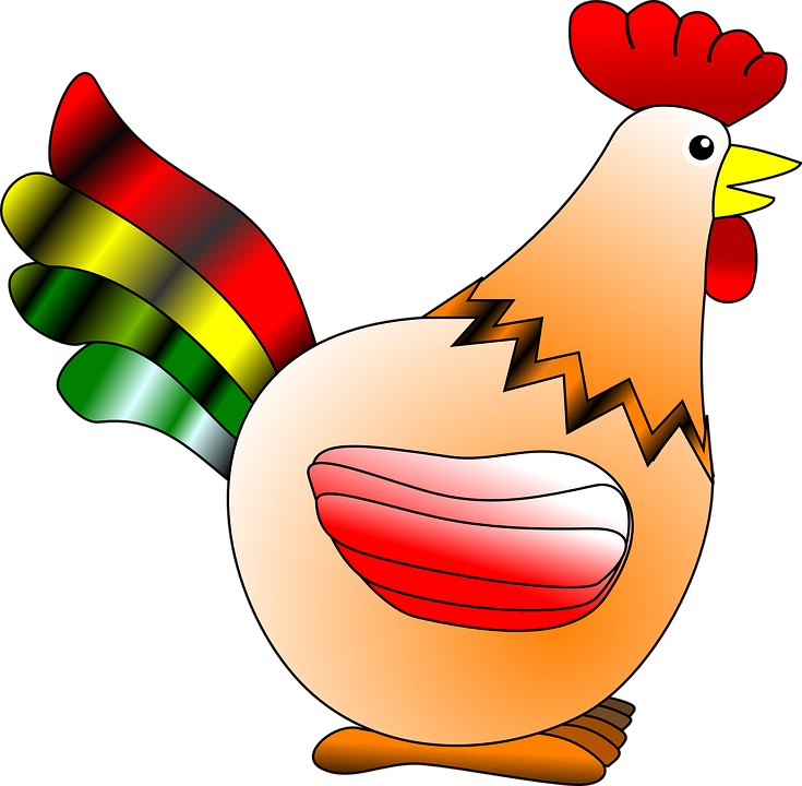 Colorful Cartoon Hen PNG Image