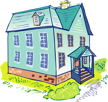 Colorful Cartoon House PNG Image