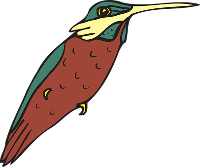 Colorful Cartoon Hummingbird PNG Image