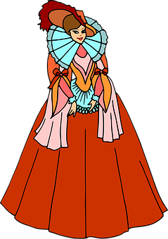 Colorful Cartoon Princess Illustration PNG Image