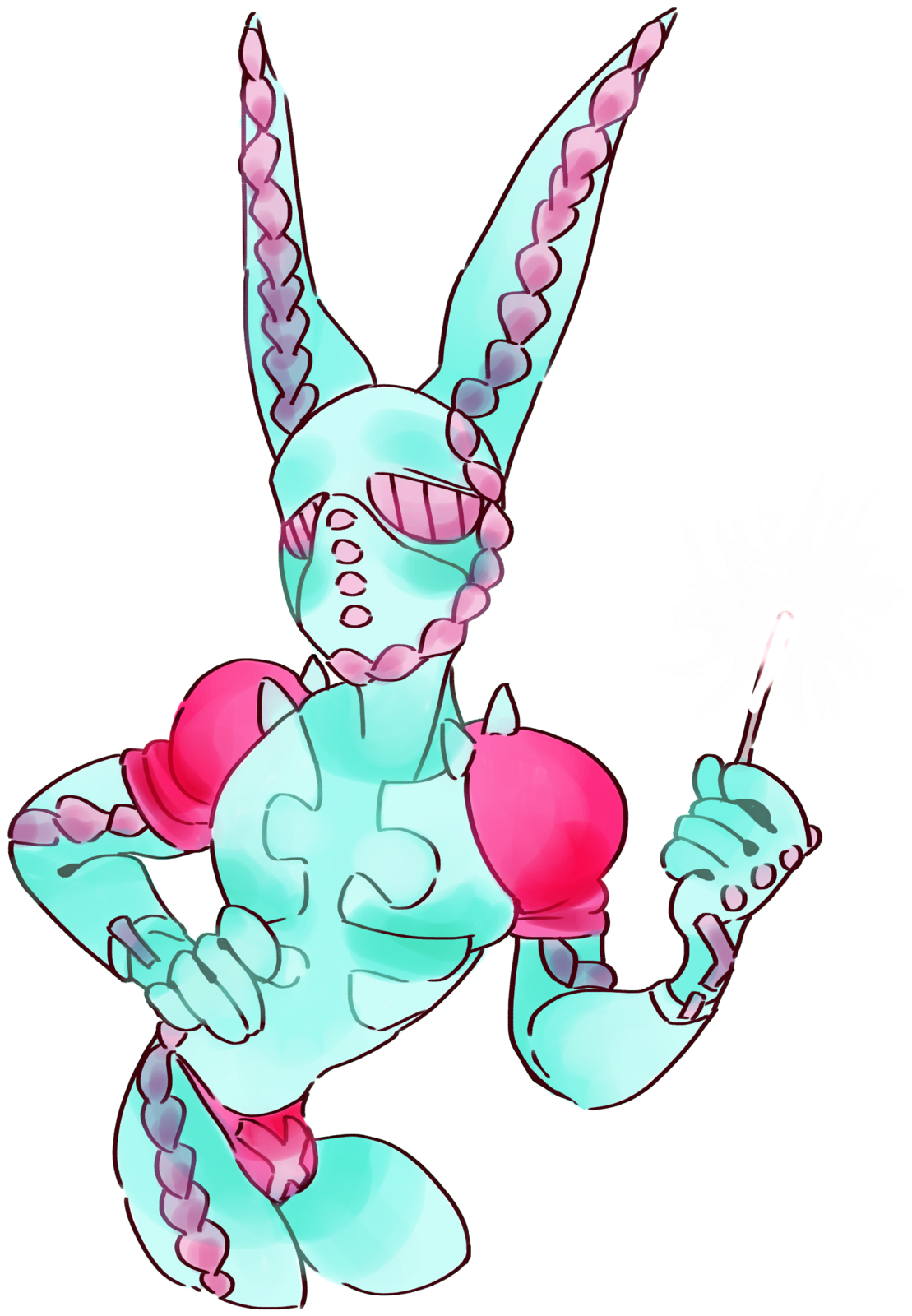 Colorful Cartoon Robot Bunny PNG Image