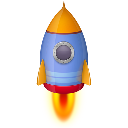 Colorful Cartoon Rocket Illustration PNG Image