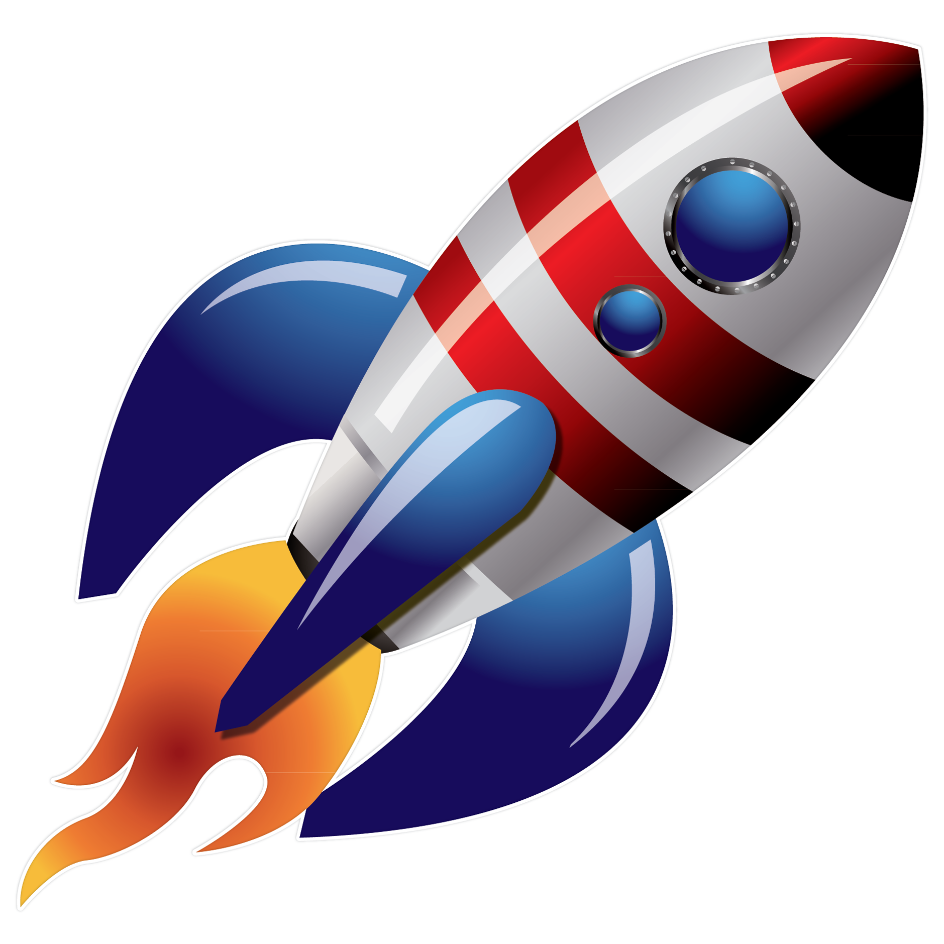 Colorful Cartoon Rocket Illustration PNG Image