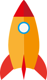 Colorful Cartoon Rocket Vector PNG Image