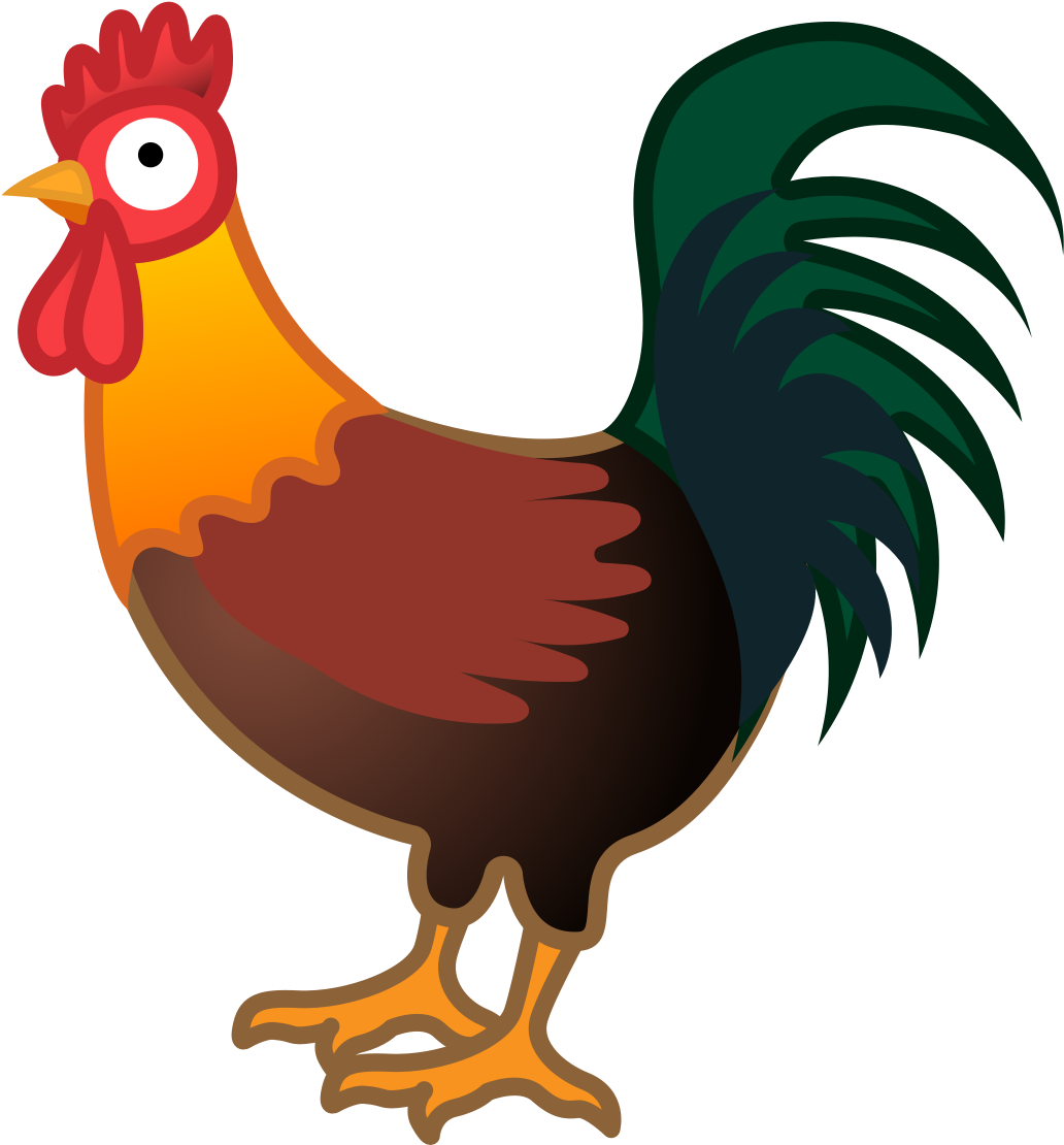 Colorful Cartoon Rooster PNG Image