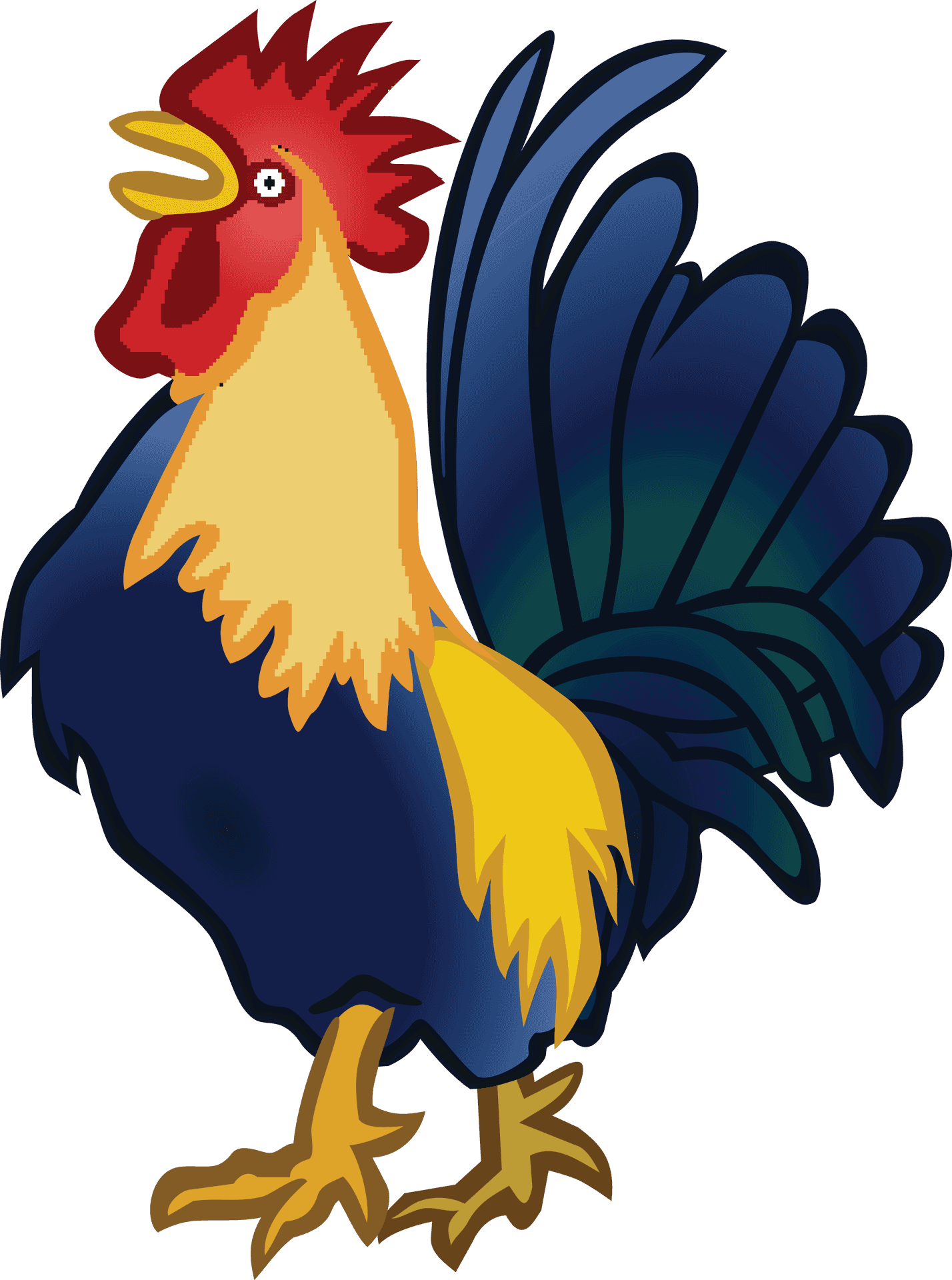 Colorful Cartoon Rooster Illustration PNG Image