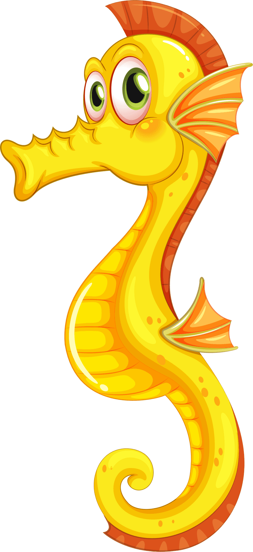 Colorful_ Cartoon_ Seahorse PNG Image