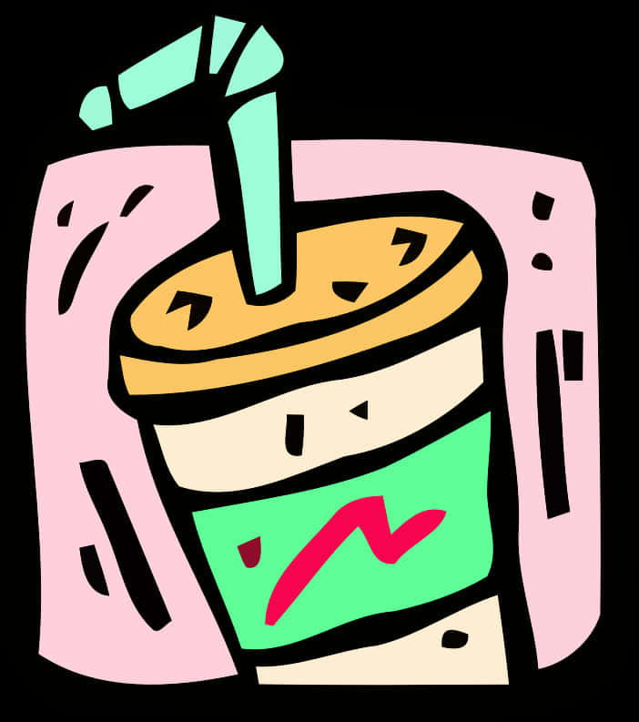 Colorful Cartoon Soda Cup PNG Image