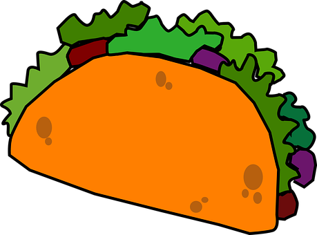 Colorful Cartoon Taco PNG Image