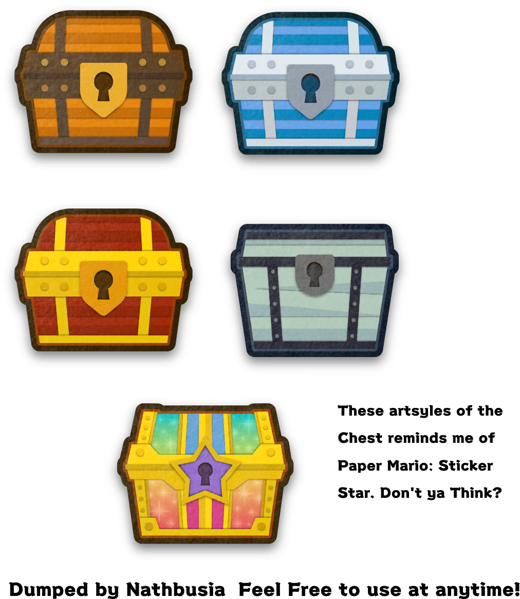 Colorful Cartoon Treasure Chests PNG Image