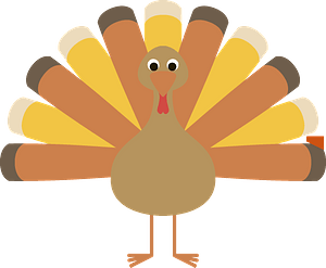 Colorful Cartoon Turkey Clipart PNG Image