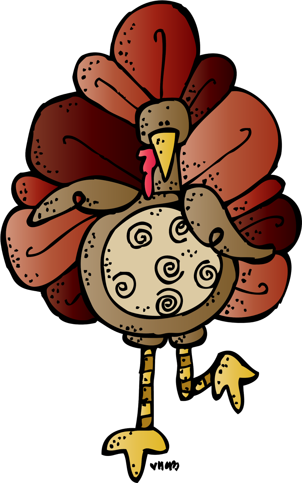 Colorful Cartoon Turkey Clipart PNG Image