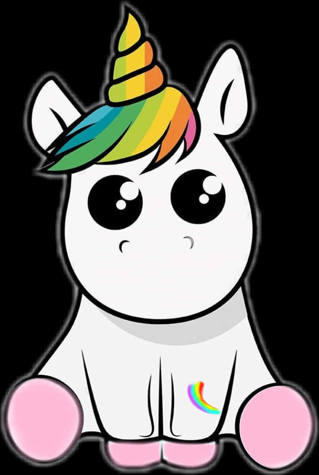 Colorful Cartoon Unicorn Graphic PNG Image