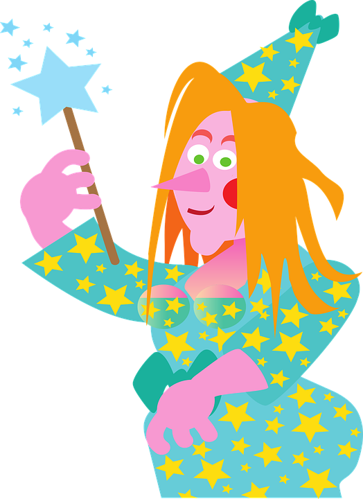 Colorful Cartoon Wizard PNG Image