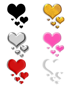 Colorful Cascadeof Hearts PNG Image