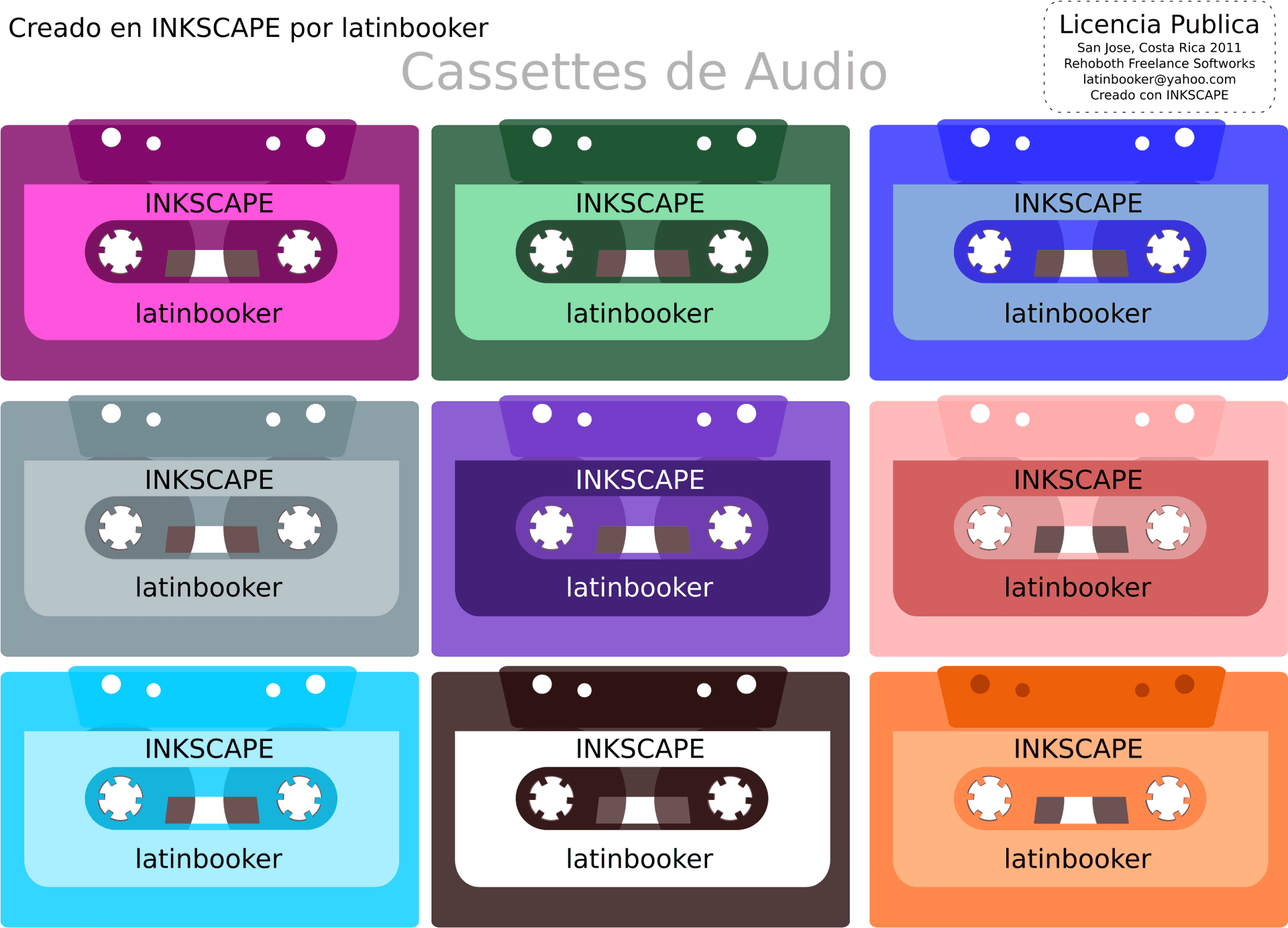 Colorful Cassette Tape Collection PNG Image