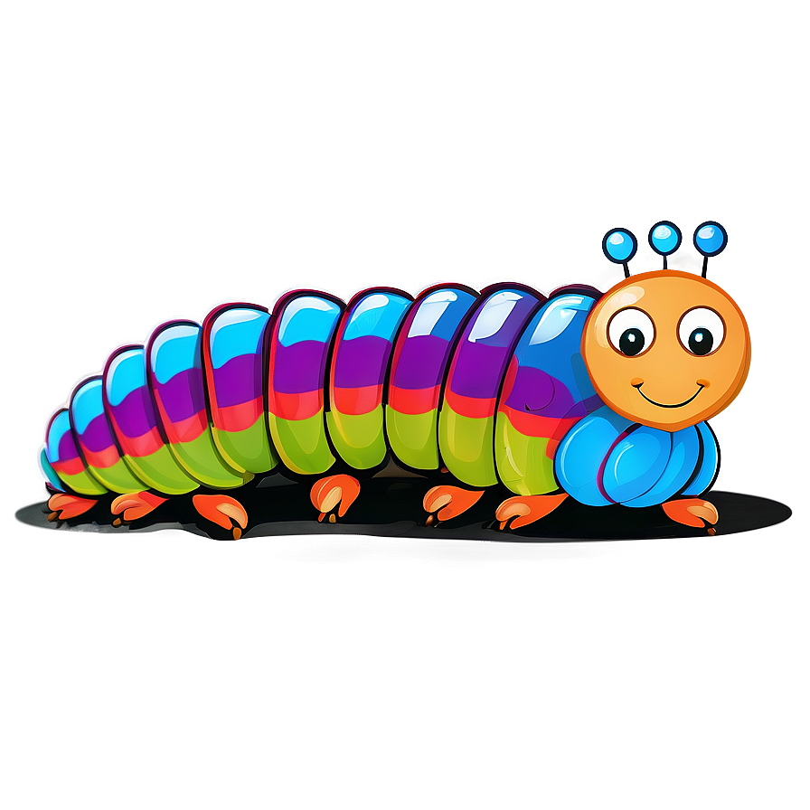 Colorful Caterpillar Illustration Png Sky PNG Image