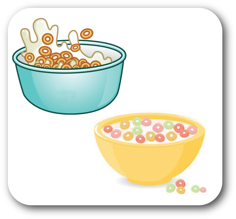 Colorful Cereal Bowls Illustration PNG Image