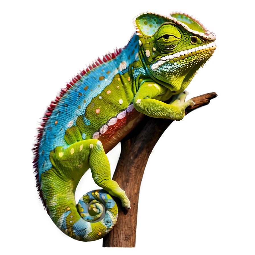 Colorful Chameleon Portrait Png Xpr PNG Image