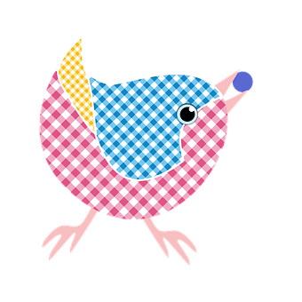 Colorful Checkered Cartoon Bird PNG Image