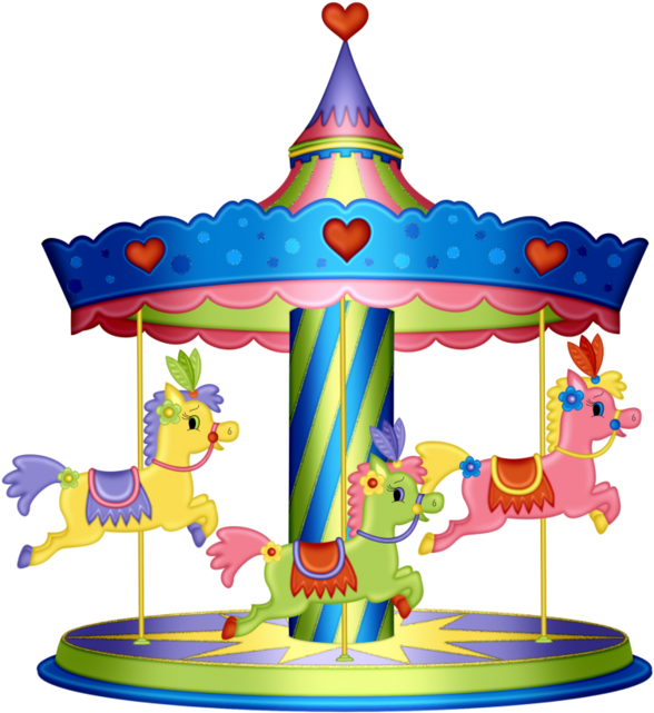 Colorful Childrens Carousel Illustration PNG Image