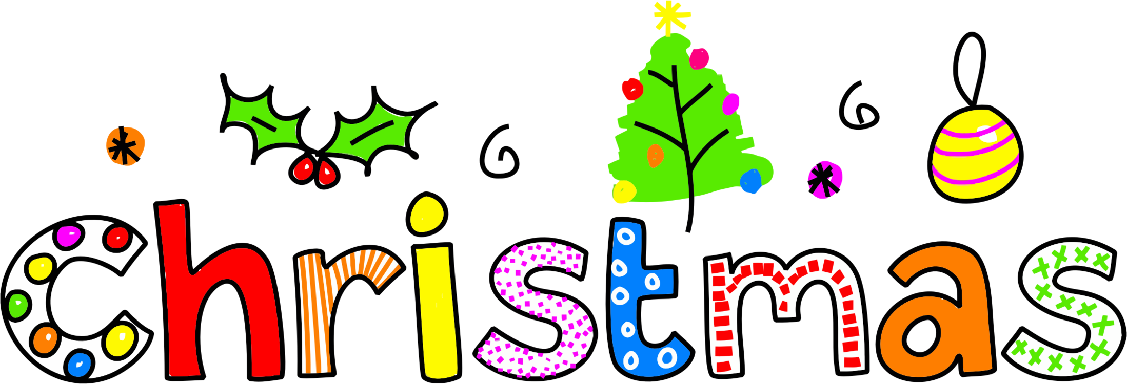 Colorful Christmas Clipart PNG Image