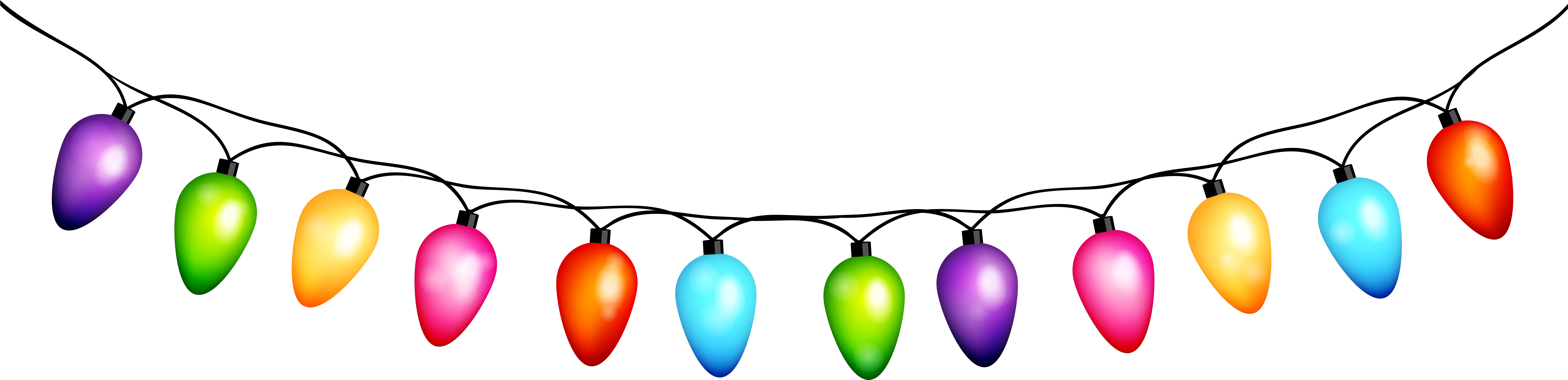 Colorful Christmas Lights Clipart PNG Image