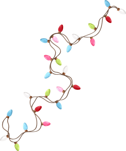 Colorful Christmas Lights String PNG Image