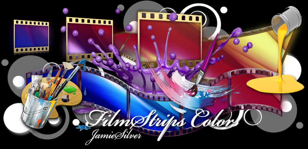 Colorful Cinema Artistry PNG Image