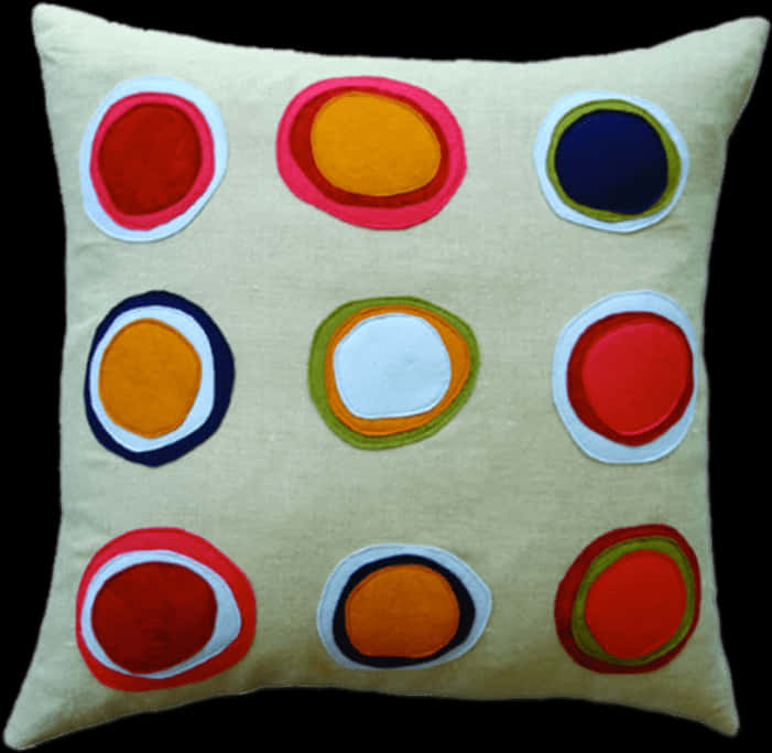 Colorful Circles Decorative Pillow PNG Image