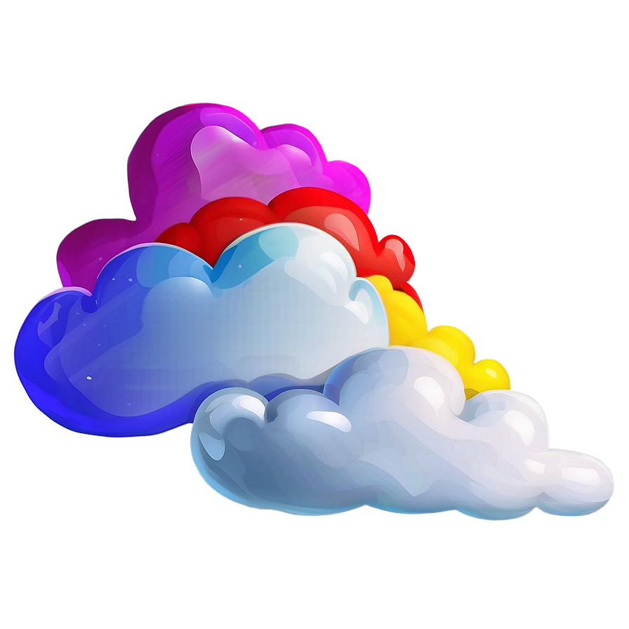 Colorful Cloud Cartoon Png Djm46 PNG Image