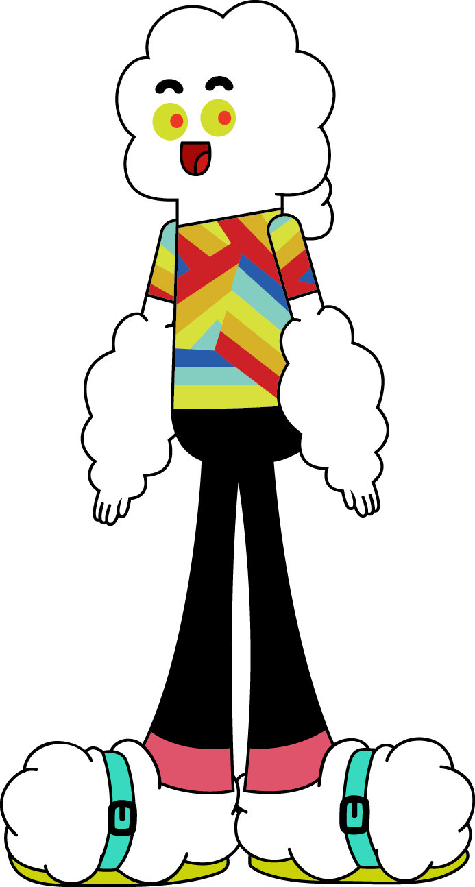 Colorful Cloud Character Illustration PNG Image