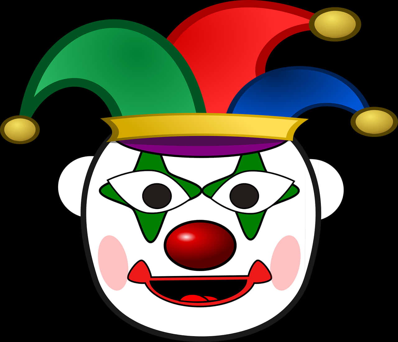 Colorful Clown Face Graphic PNG Image