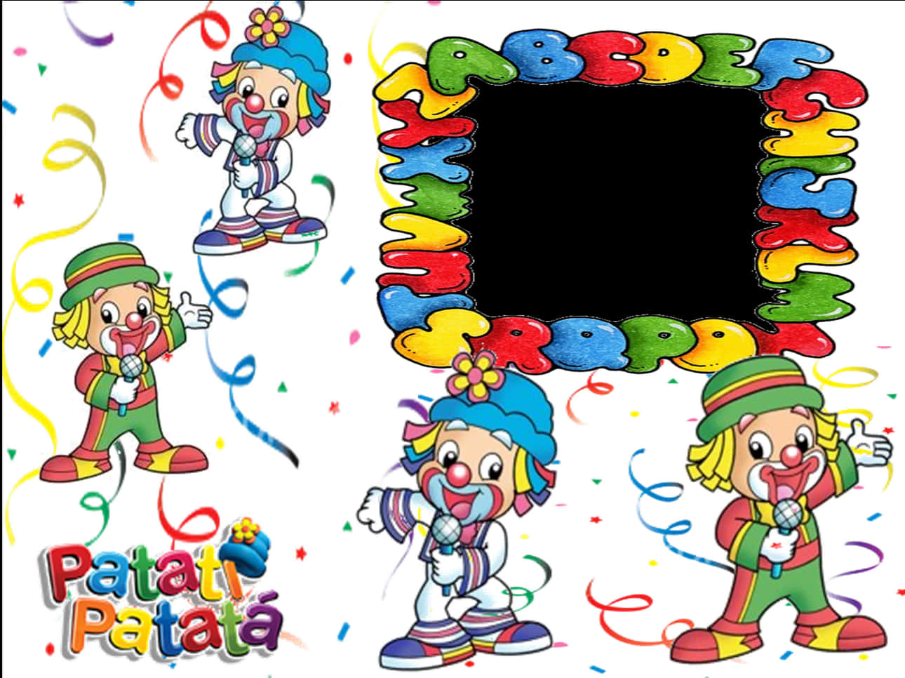 Colorful Clown Frame Design PNG Image