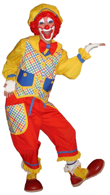 Colorful Clown Presentation Pose PNG Image