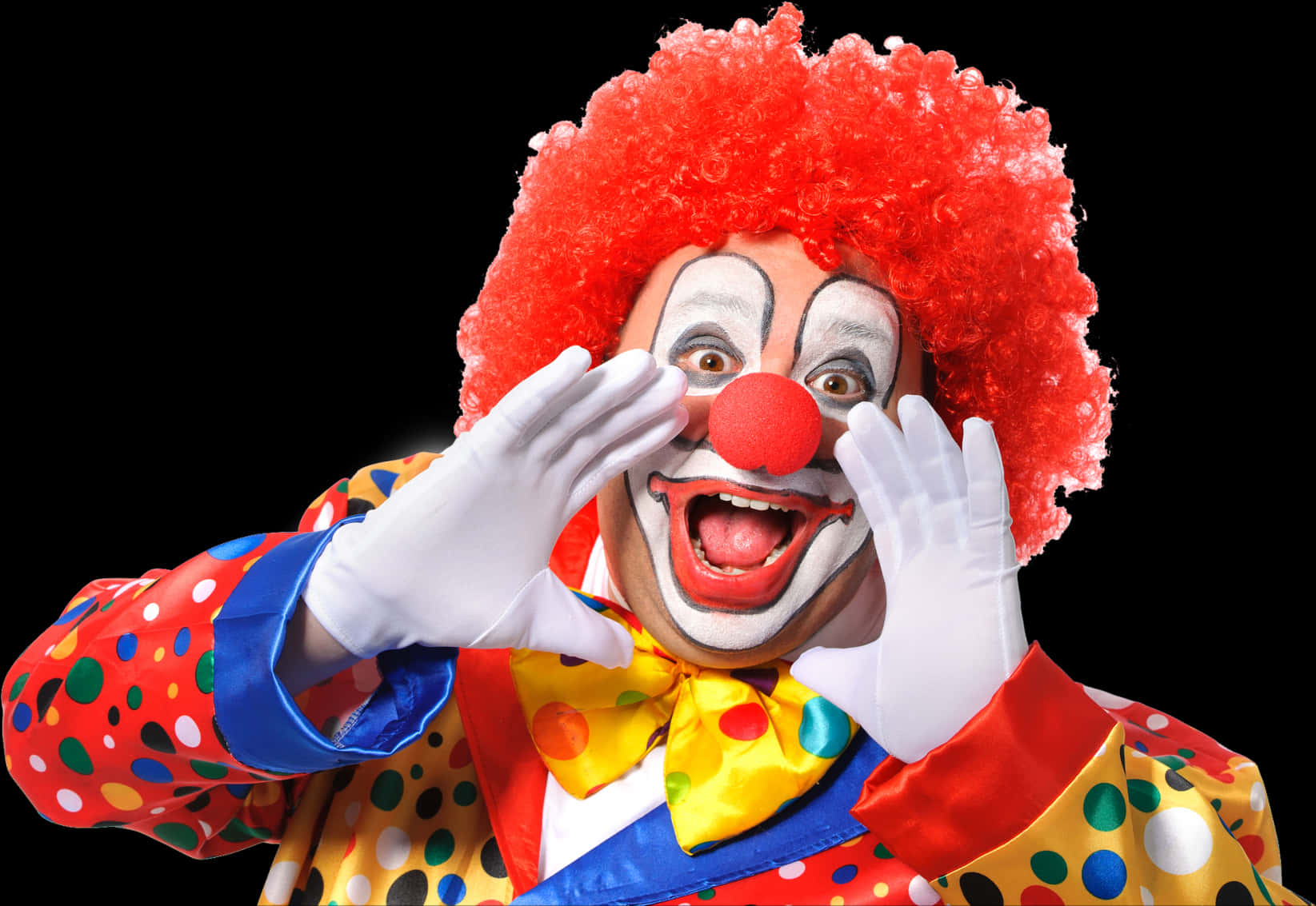 Colorful Clown With Red Nose PNG Image