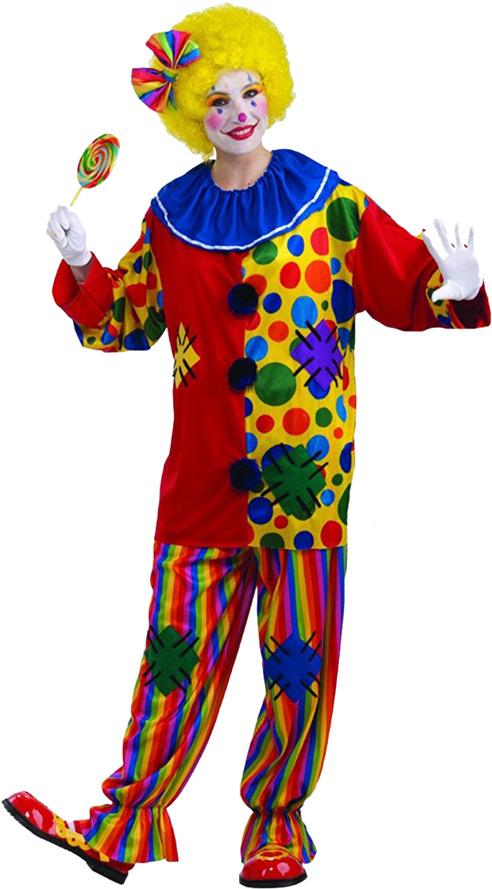 Colorful Clownwith Lollipop PNG Image