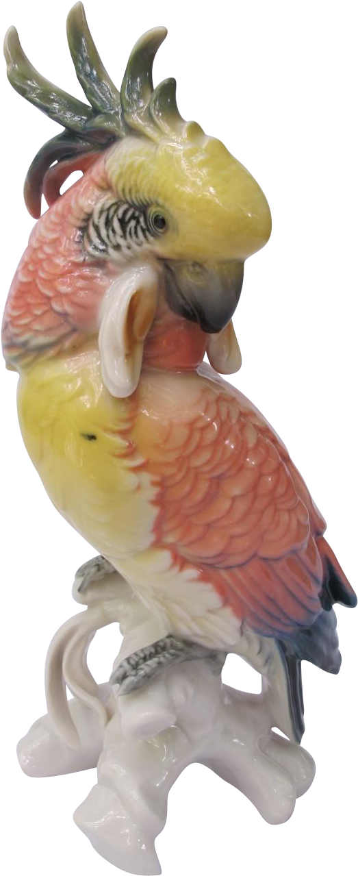 Colorful Cockatoo Figurine PNG Image