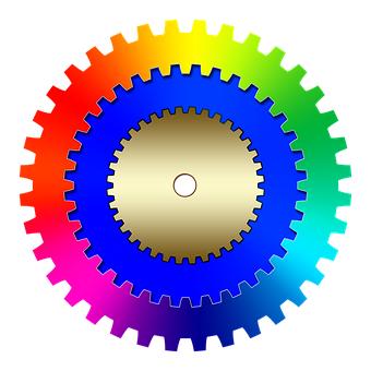 Colorful Cogwheel Illustration PNG Image