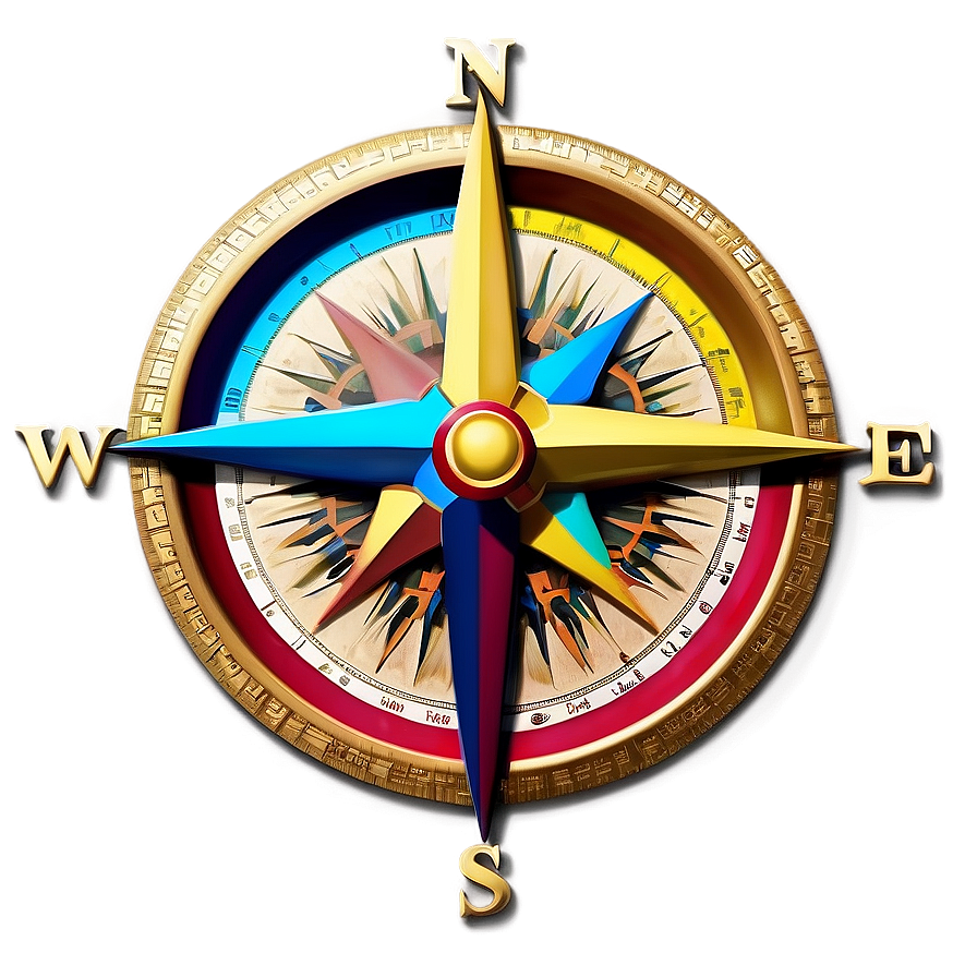 Colorful Compass Rose Illustration Png Rkc PNG Image