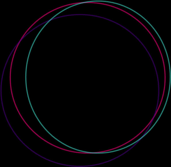 Colorful Concentric Circleson Black Background PNG Image