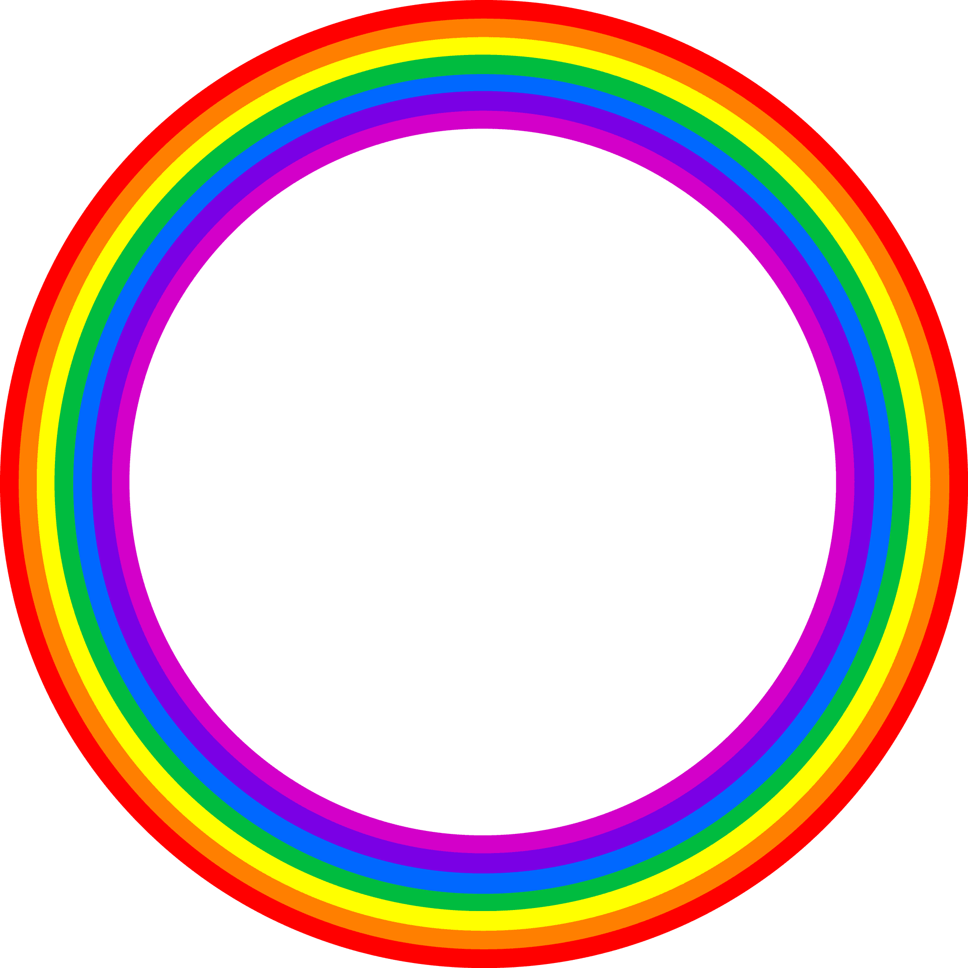 Colorful Concentric Rainbow Circles PNG Image