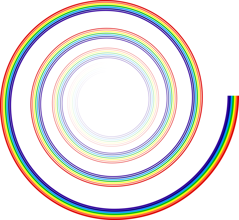 Colorful Concentric Spirals PNG Image