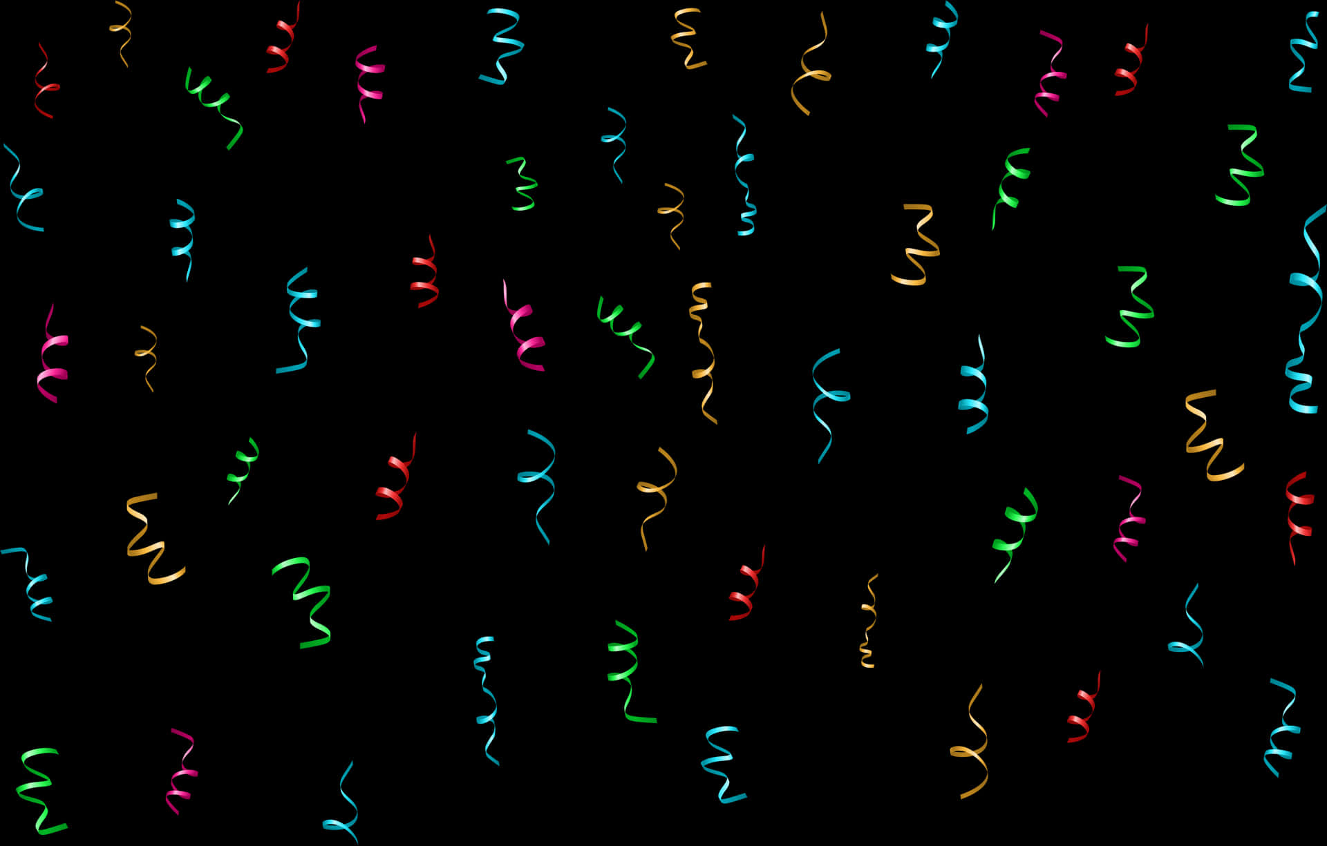 Colorful Confettion Black Background PNG Image