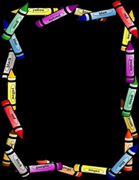 Colorful Crayon Border Frame PNG Image