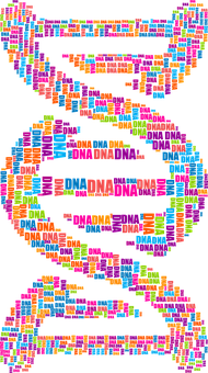 Colorful D N A Text Art PNG Image