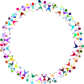 Colorful Dance Icons Circle Frame PNG Image