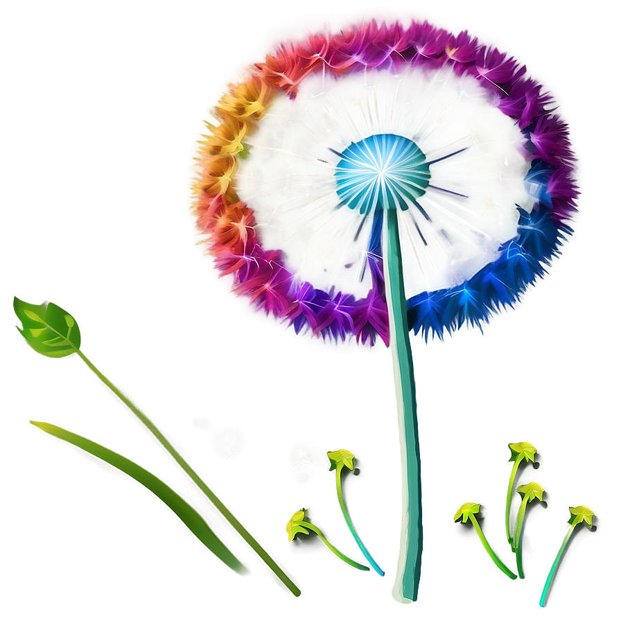 Colorful Dandelion Art Png 05242024 PNG Image