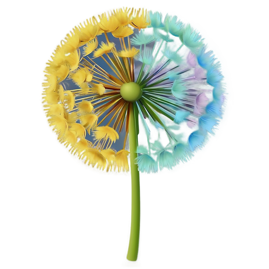 Colorful Dandelion Art Png Uqk PNG Image