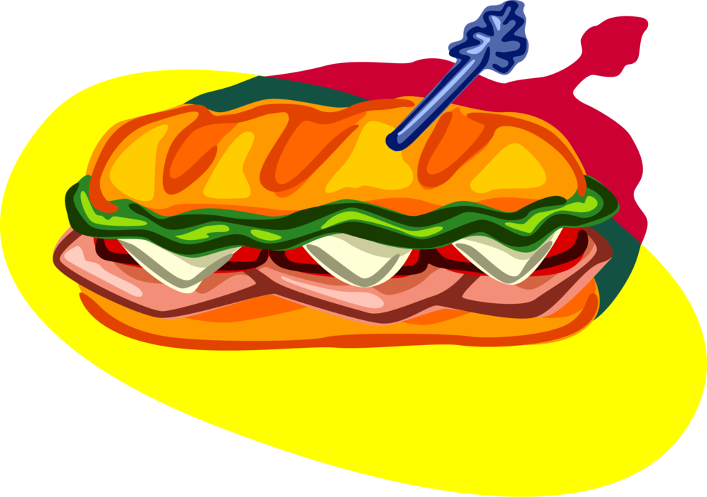 Colorful Deli Sandwich Illustration PNG Image